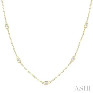 1 1/2 ctw Emerald Cut Diamond Fashion Necklace in 14K Yellow Gold