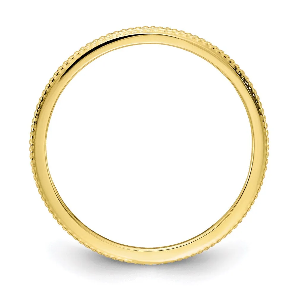 10K Gold 1.2mm Bead Stackable Band  | 1STK18-120Y
