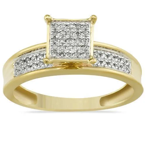10K Yellow Gold Diamond Wedding Band Set 0.47 Ctw