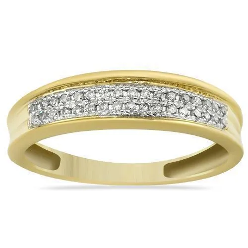 10K Yellow Gold Diamond Wedding Band Set 0.47 Ctw