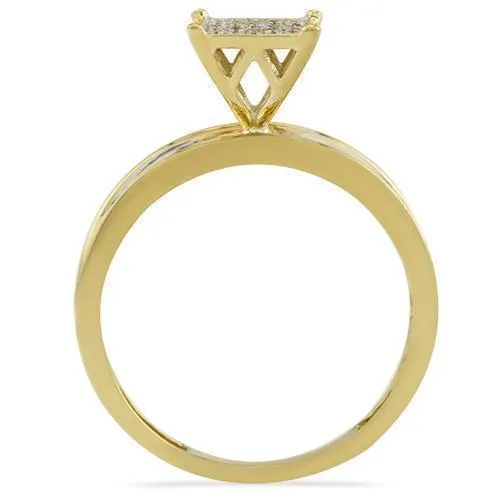 10K Yellow Gold Diamond Wedding Band Set 0.47 Ctw