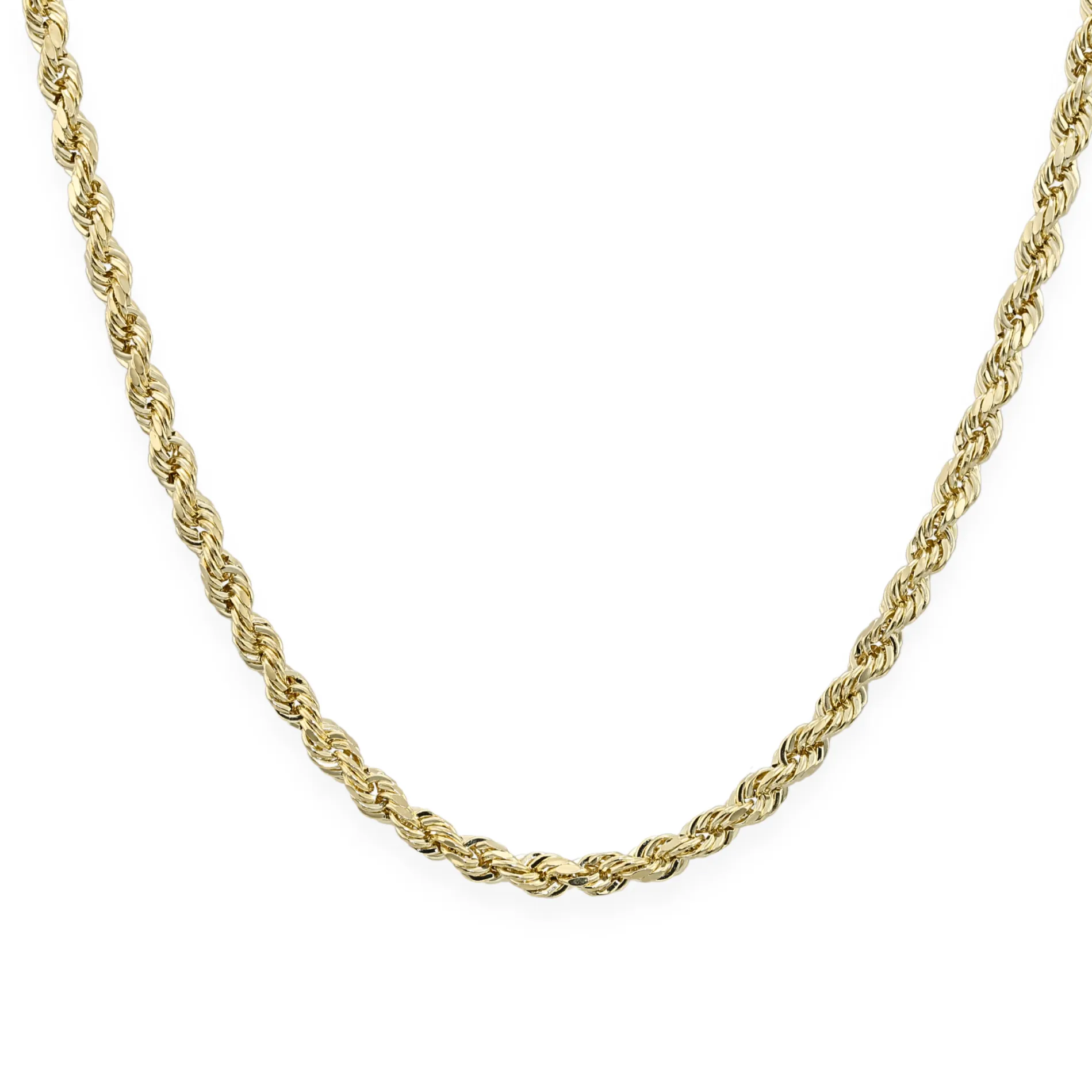 10K Yellow Gold Rope Chain Necklace and Bracelet