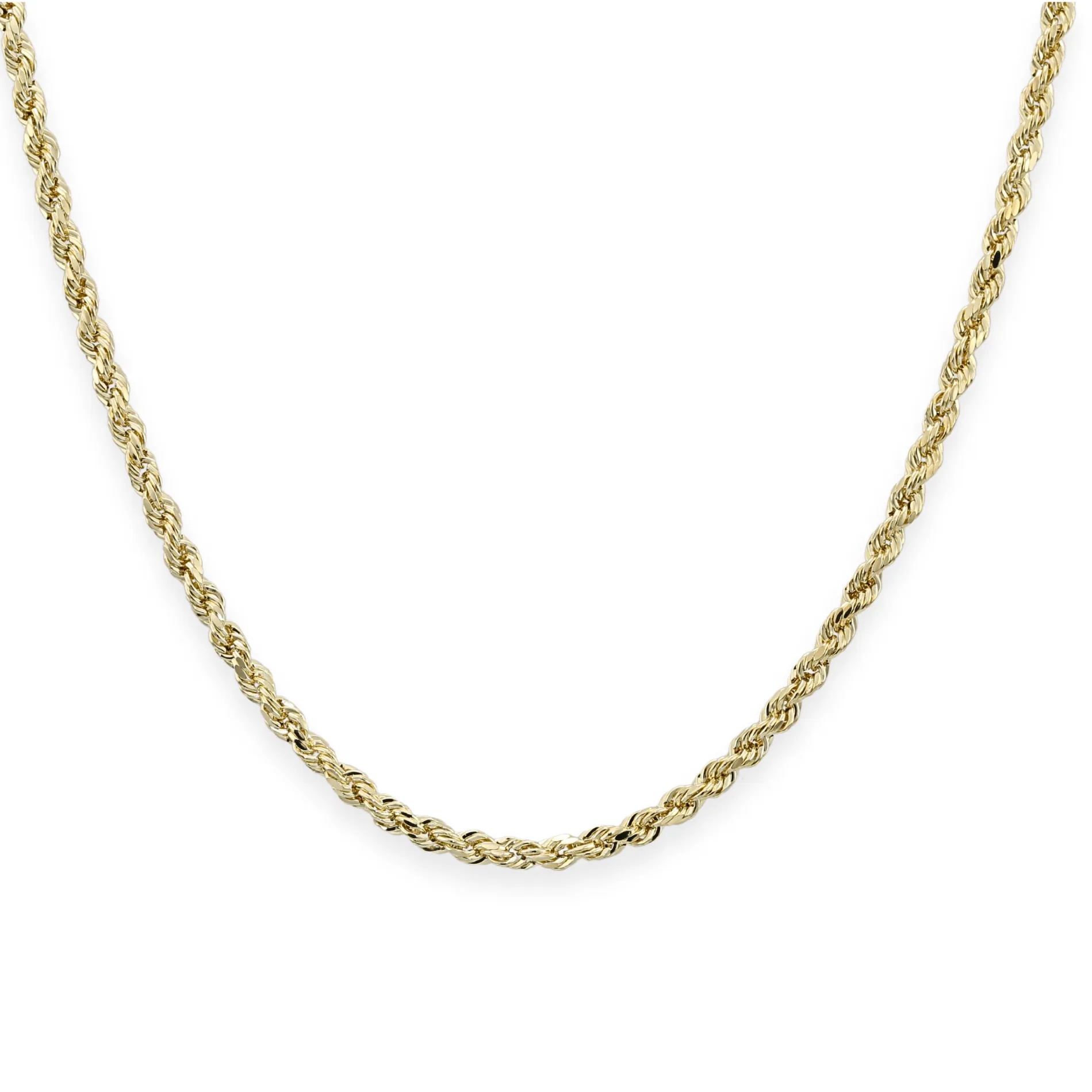 10K Yellow Gold Rope Chain Necklace and Bracelet