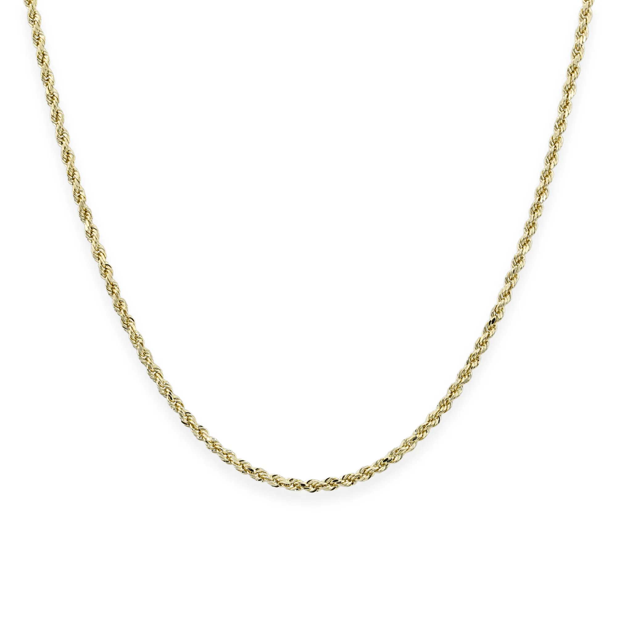 10K Yellow Gold Rope Chain Necklace and Bracelet
