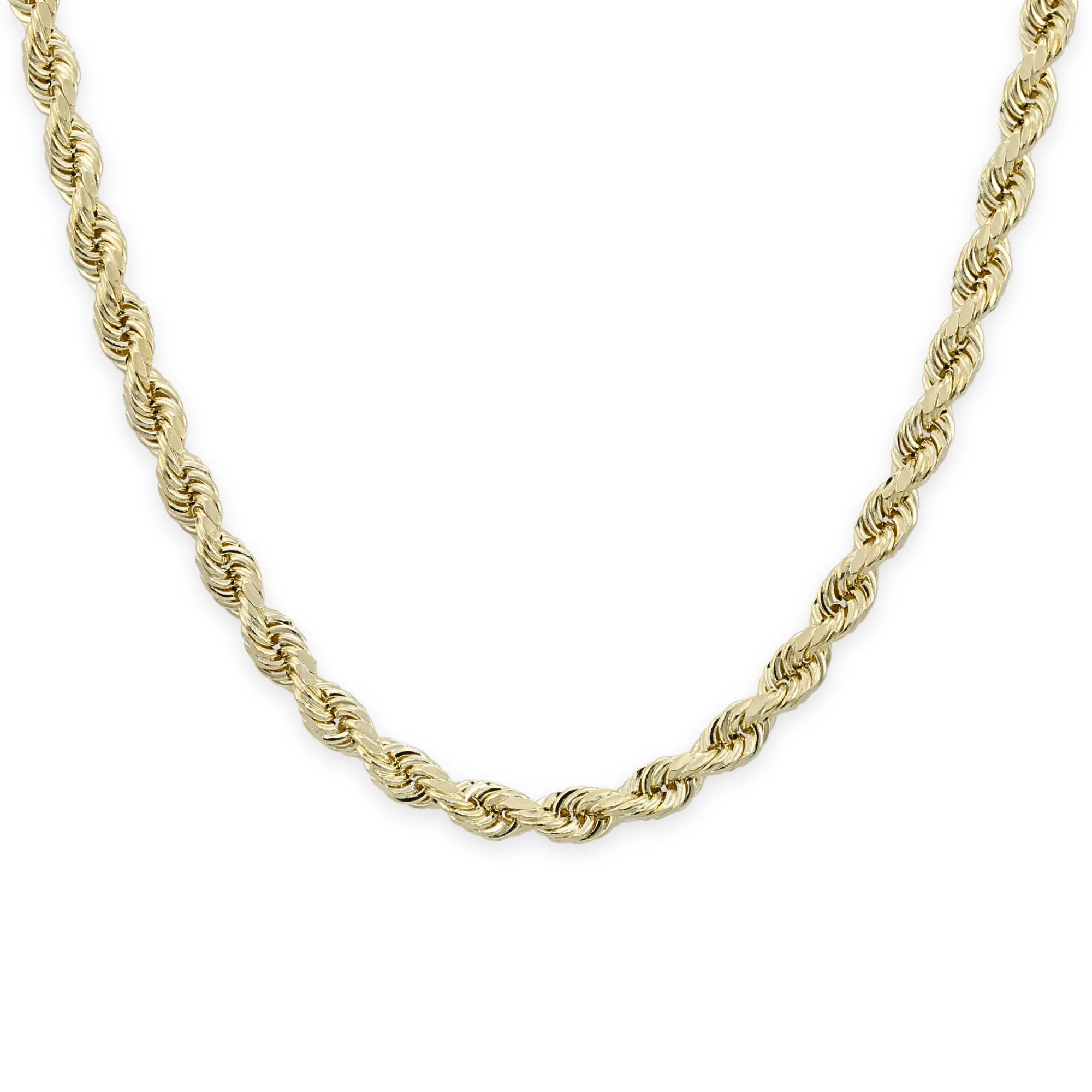 10K Yellow Gold Rope Chain Necklace and Bracelet