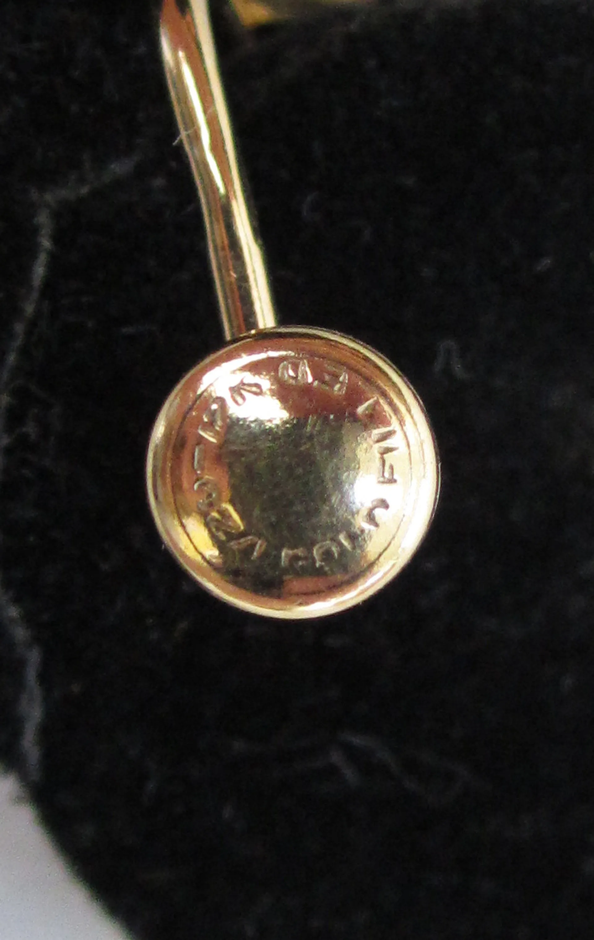 1/20 12K Yellow Gold-Filled Binder Brothers Tiger Eye Scarab Earrings