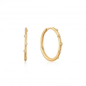 14ct Gold Stargazer Diamond Hoop Earrings EAU002-05YG