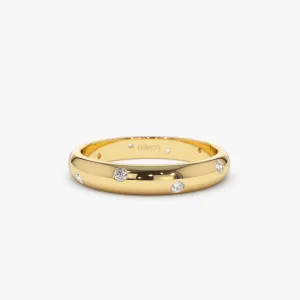 14k 3MM Dome Burnish Setting Women's Wedding Ring