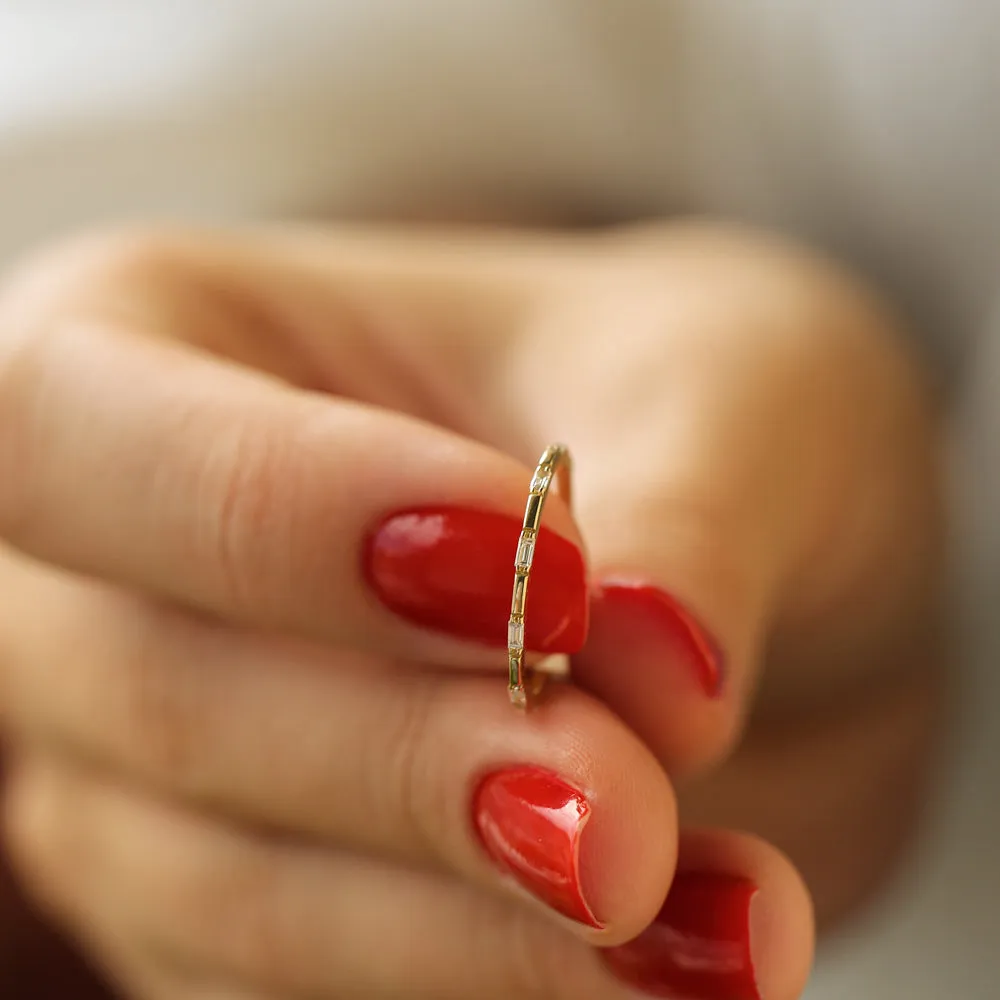 14k Baguette Diamond Dainty Full Eternity