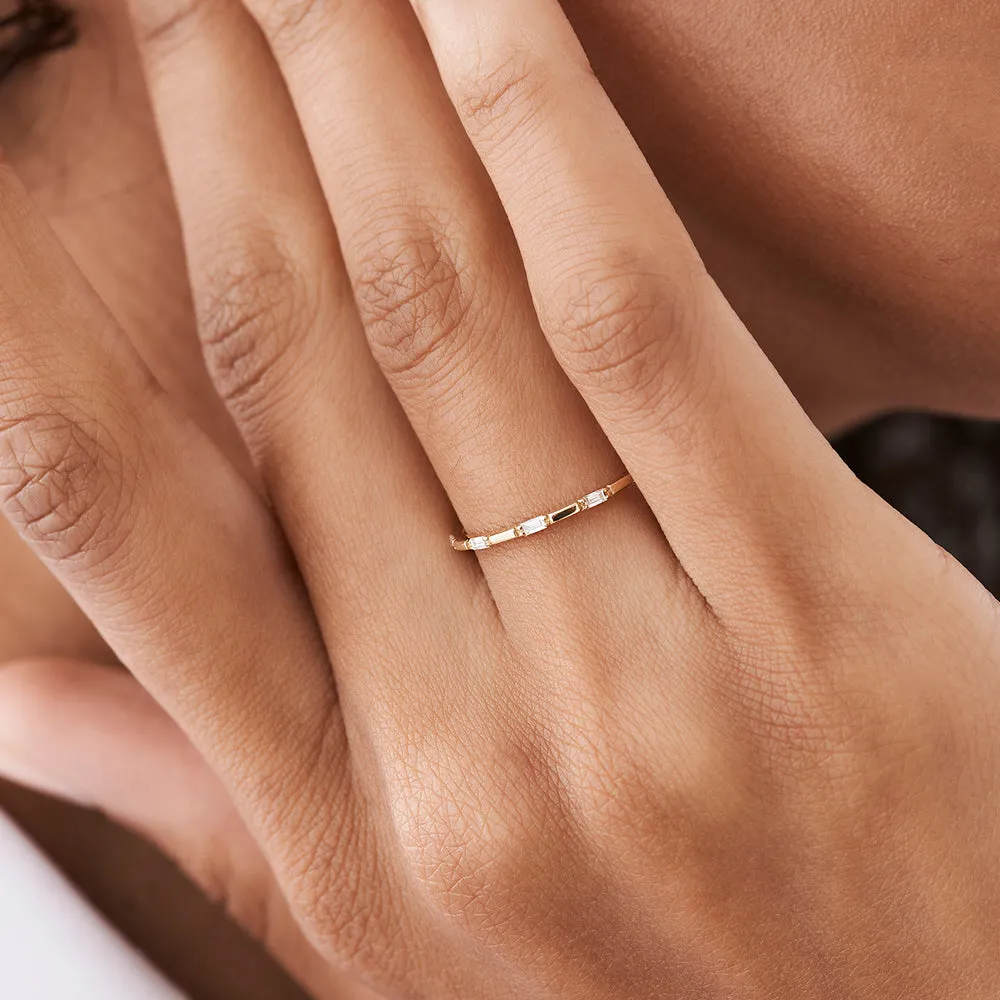 14k Baguette Diamond Dainty Full Eternity