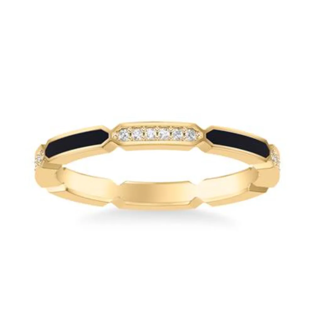 14k Contemporary Diamond Wedding Band