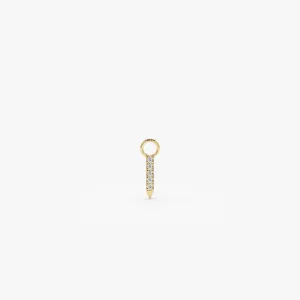 14k Diamond Spike Hoop Charm