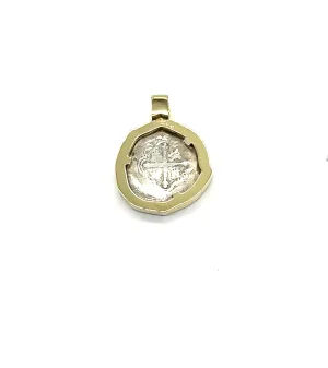 14k Framed Atocha 8 Reale Coin Pendant