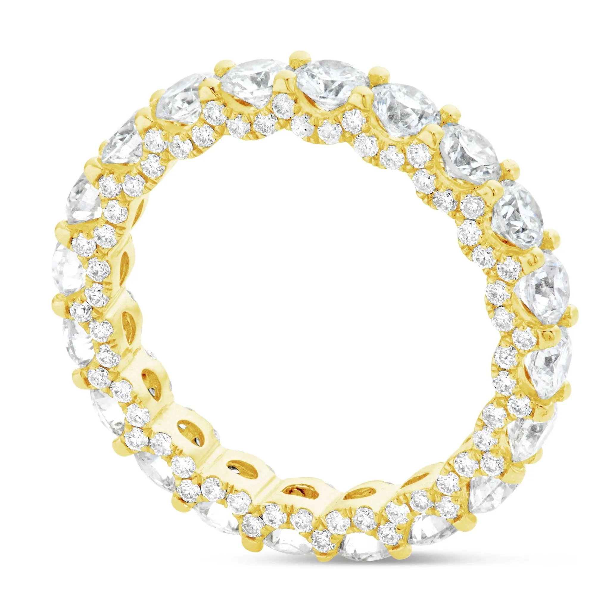 14K Gold 3.35ct U-Prong Diamond Eternity Band