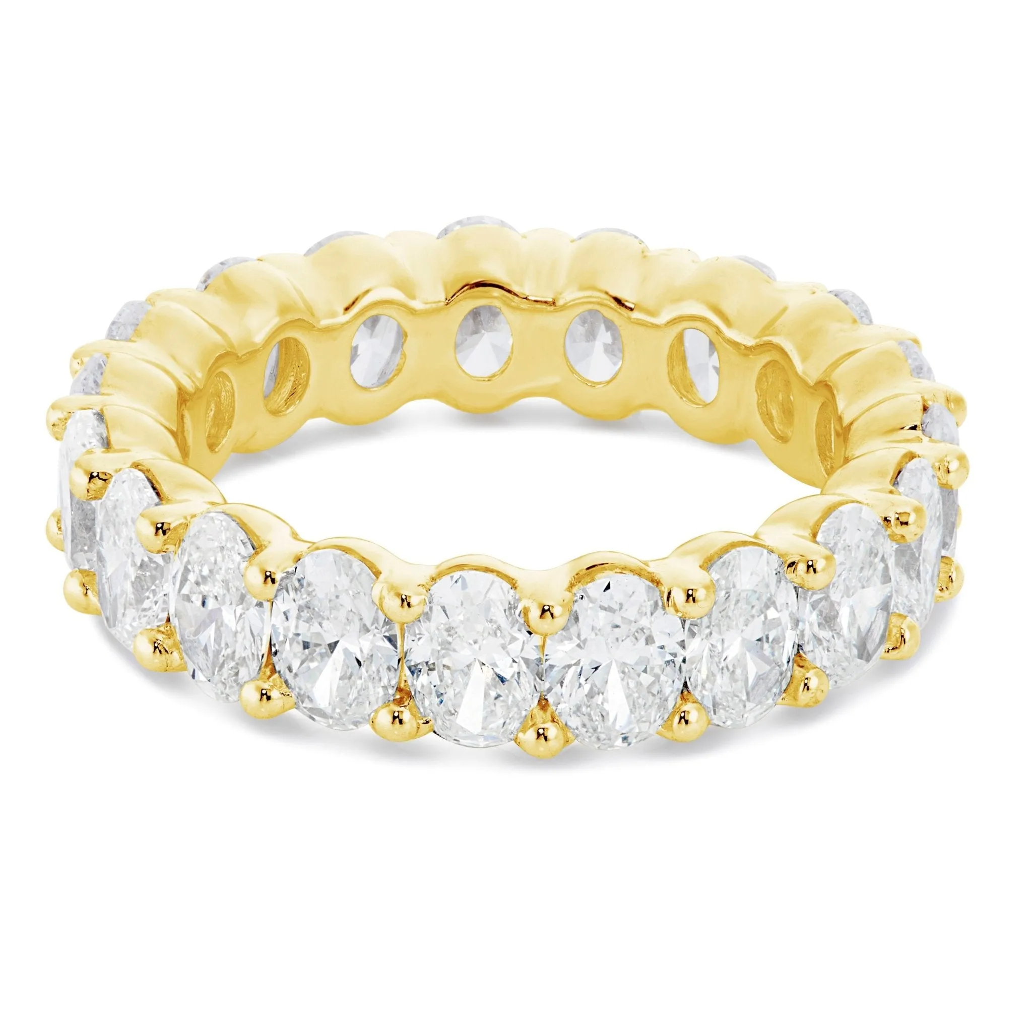 14K Gold 3.75ct Oval Cut Diamond Eternity Band