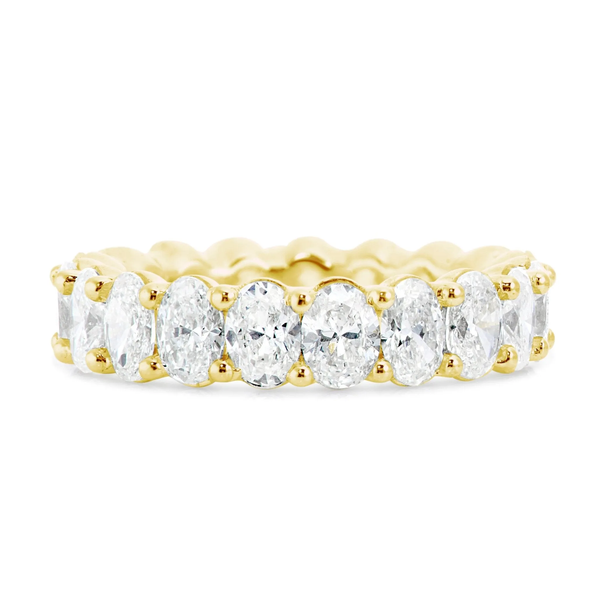 14K Gold 3.75ct Oval Cut Diamond Eternity Band