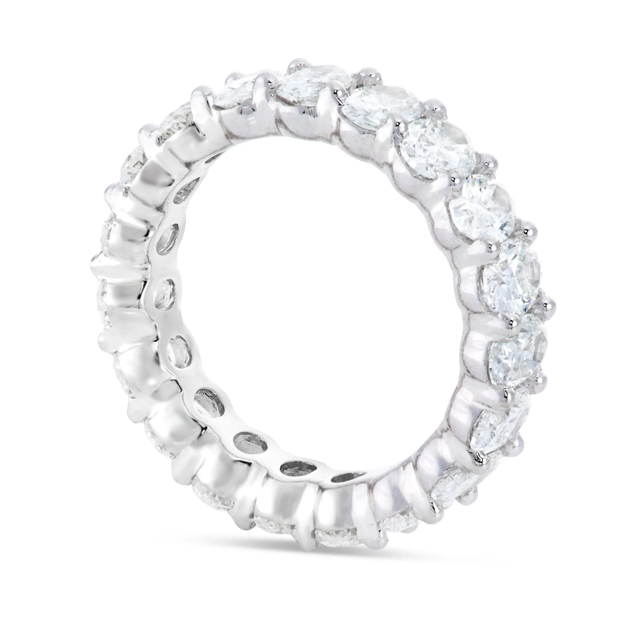 14K Gold 3.75ct Oval Cut Diamond Eternity Band