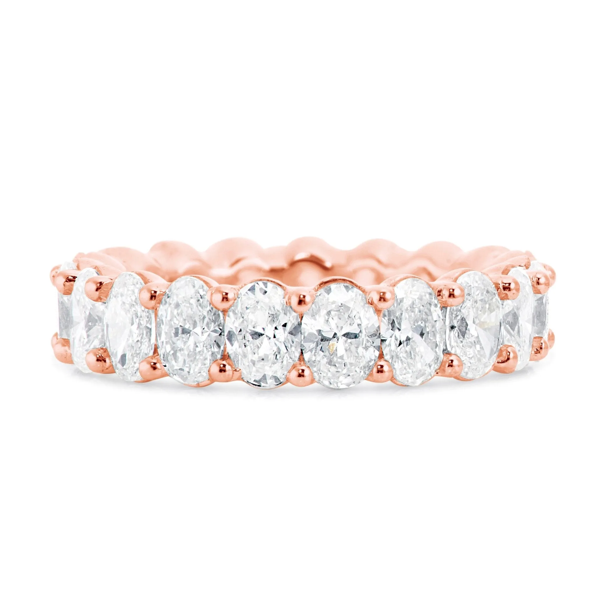 14K Gold 3.75ct Oval Cut Diamond Eternity Band