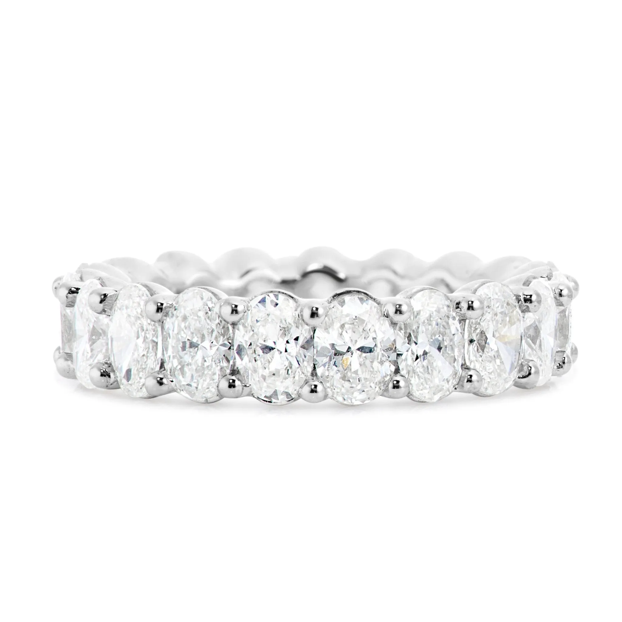 14K Gold 3.75ct Oval Cut Diamond Eternity Band