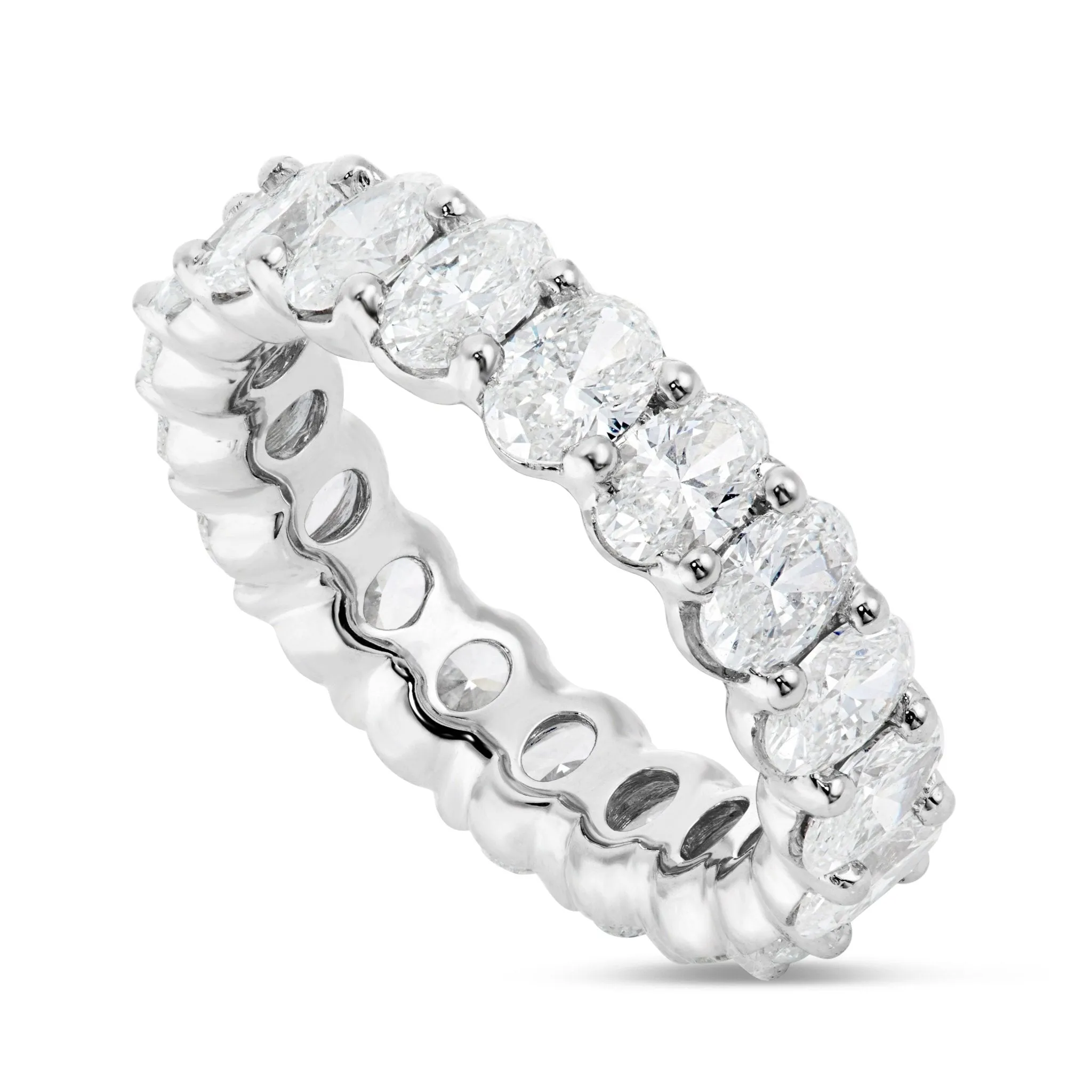 14K Gold 3.75ct Oval Cut Diamond Eternity Band