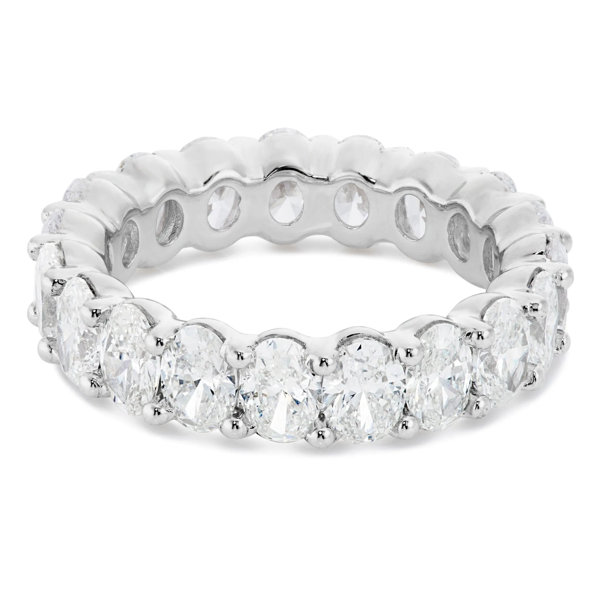 14K Gold 3.75ct Oval Cut Diamond Eternity Band