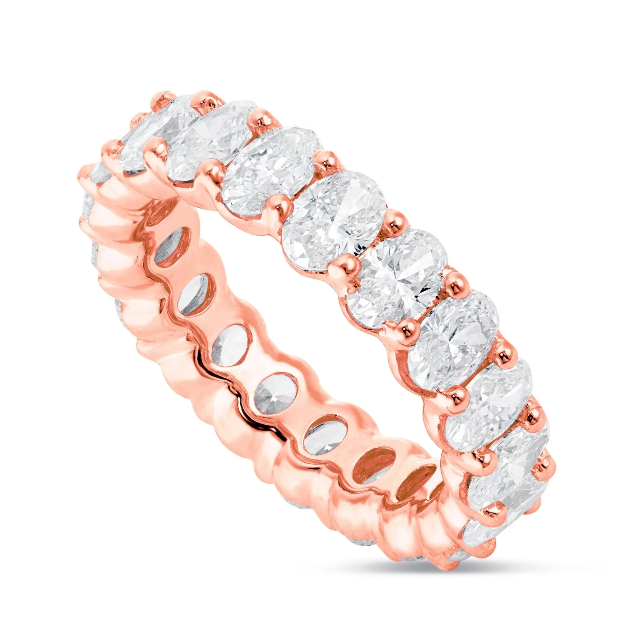14K Gold 3.75ct Oval Cut Diamond Eternity Band