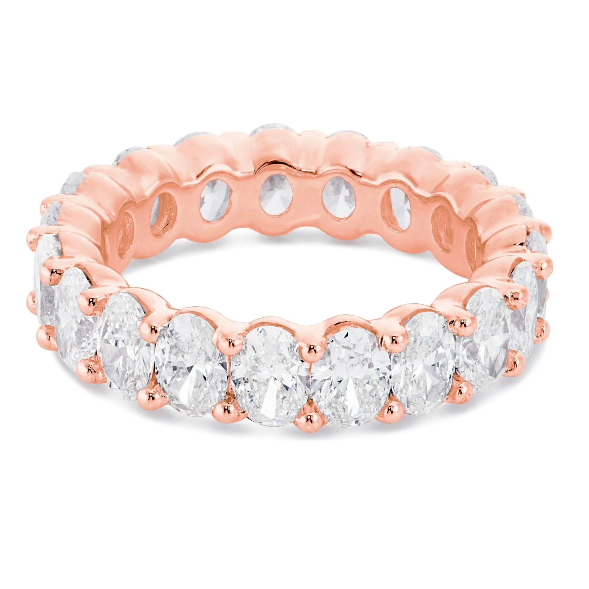 14K Gold 3.75ct Oval Cut Diamond Eternity Band