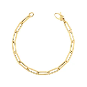 14k Solid Paperclip Bracelet