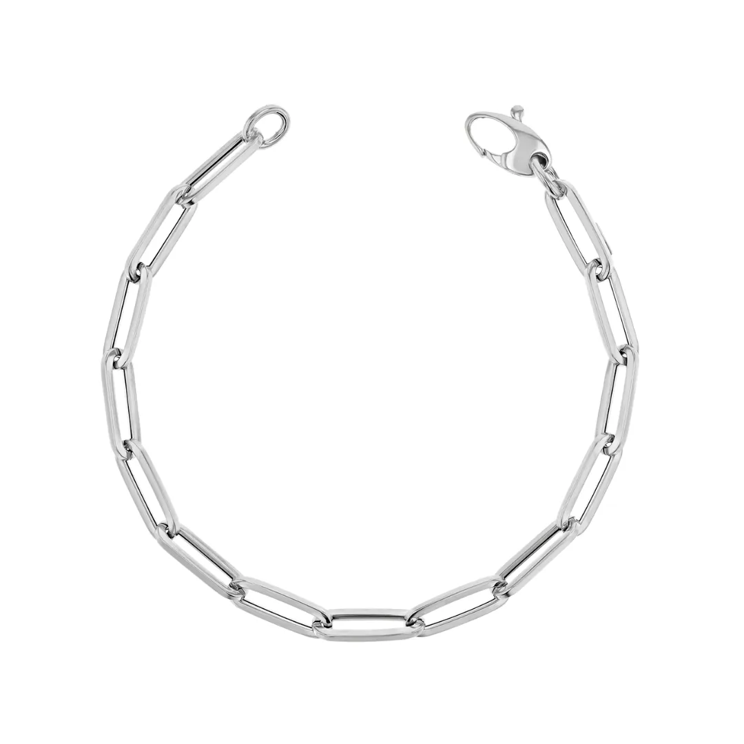 14k Solid Paperclip Bracelet