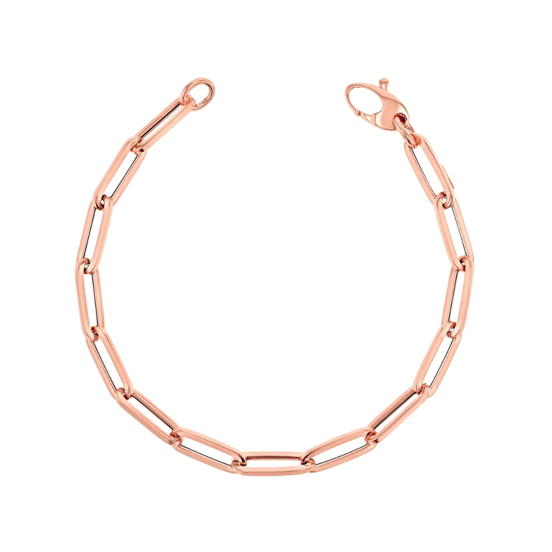 14k Solid Paperclip Bracelet