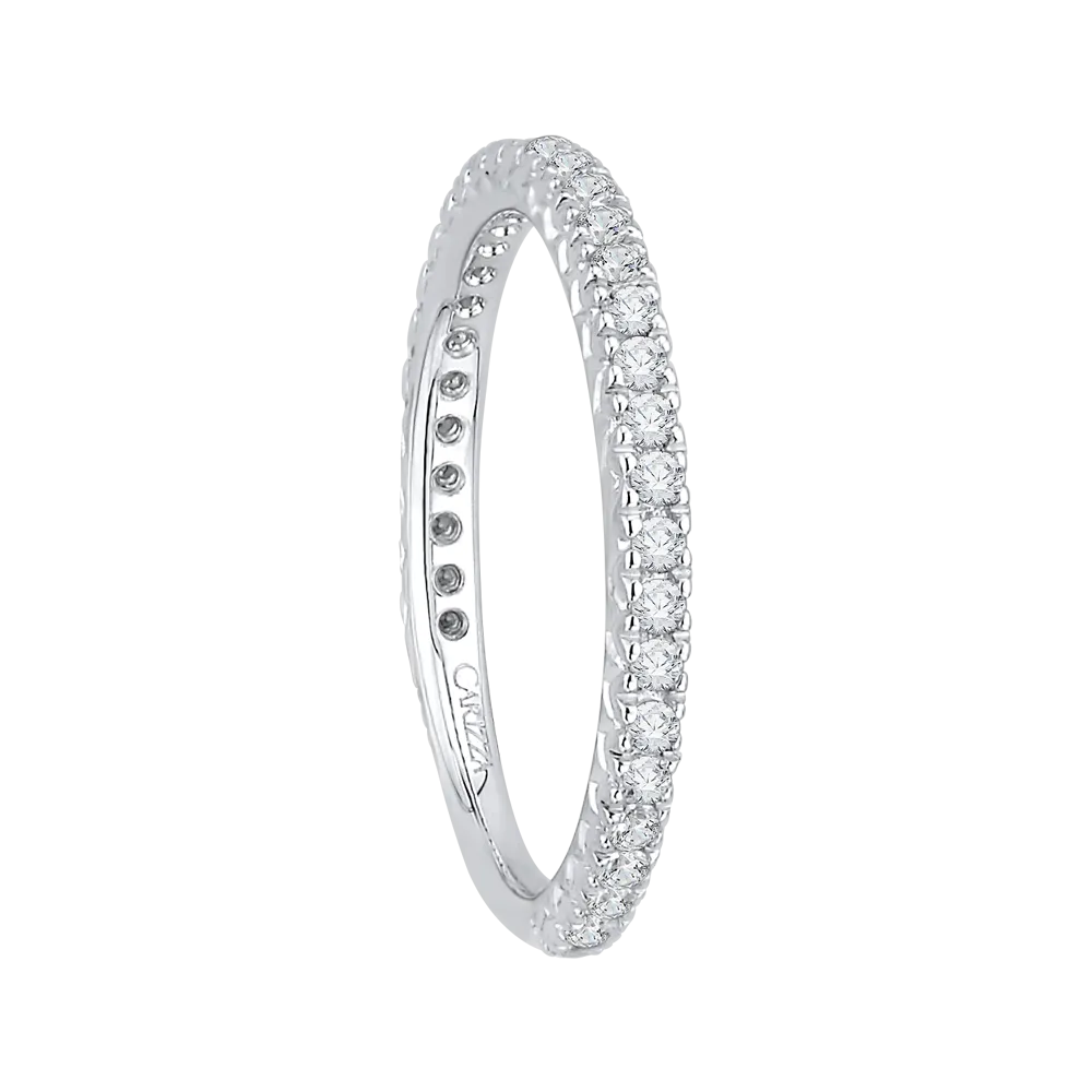 14K White Gold Diamond Wedding Band