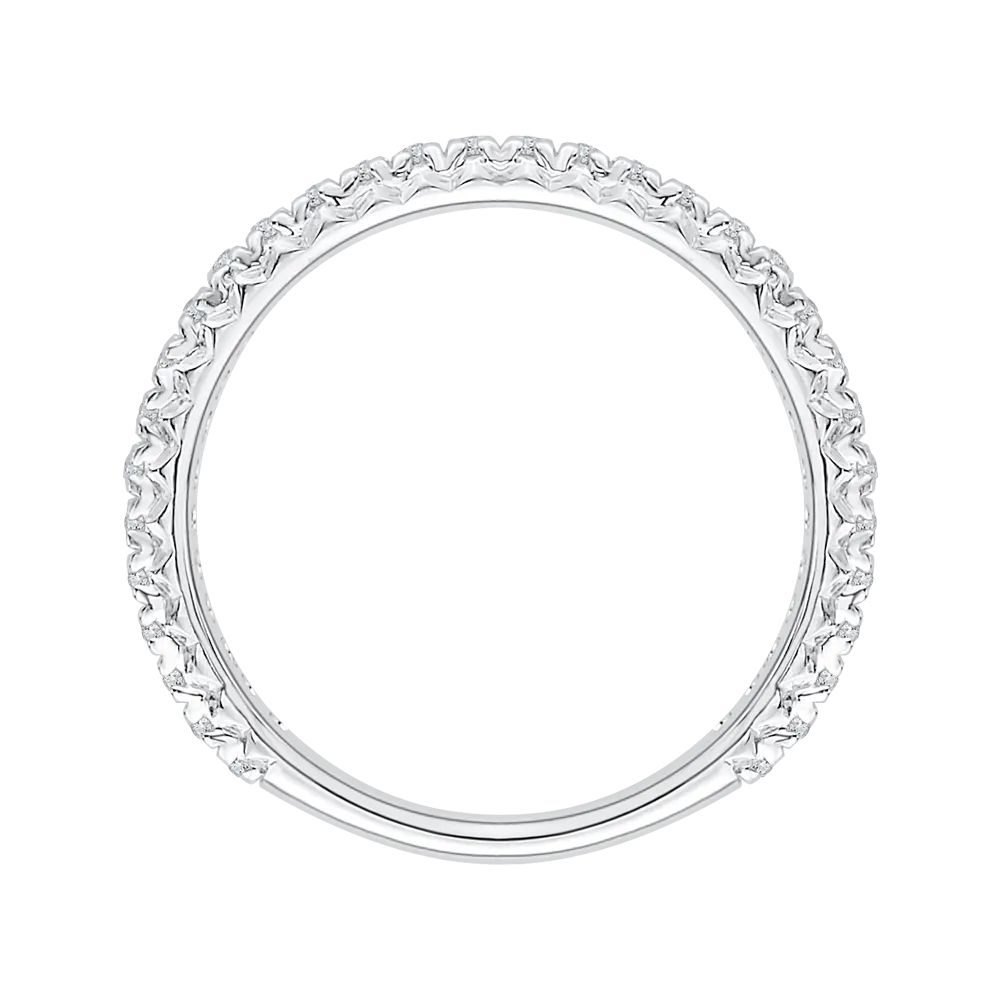 14K White Gold Diamond Wedding Band