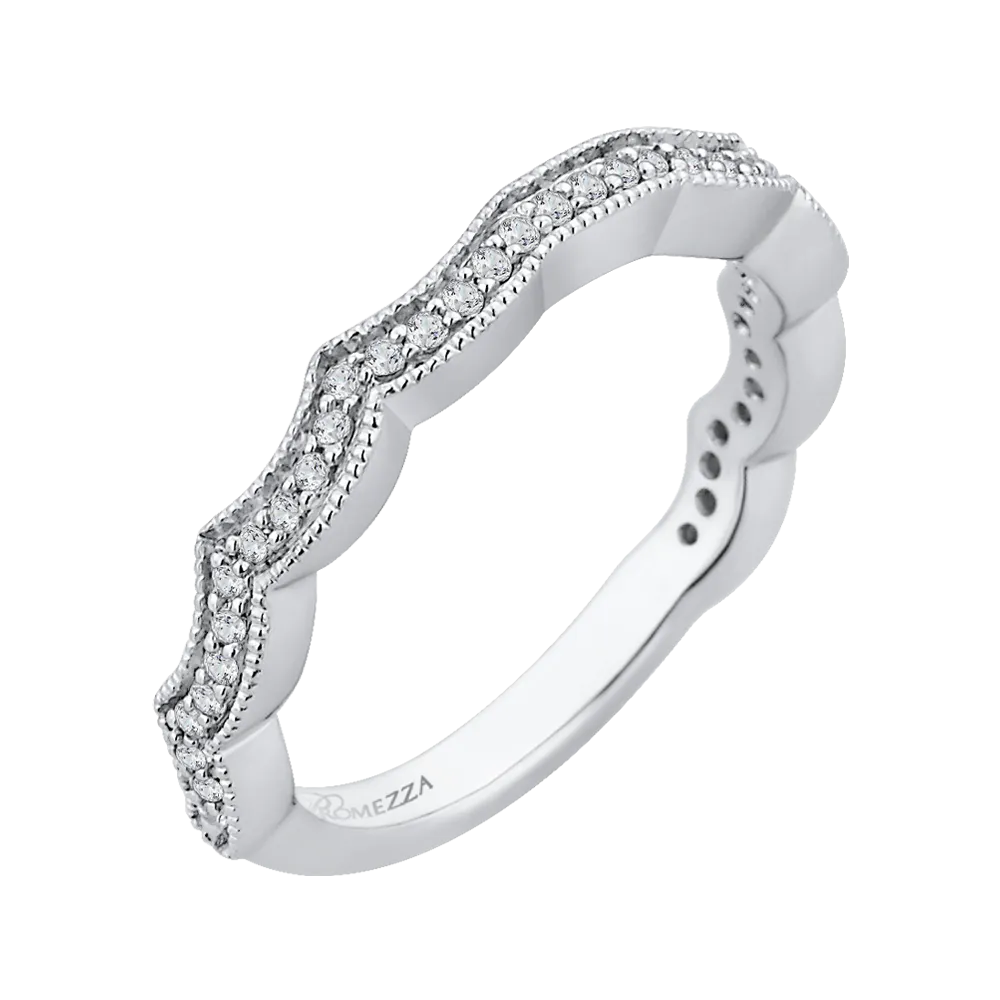 14K White Gold Round Diamond Wedding Band