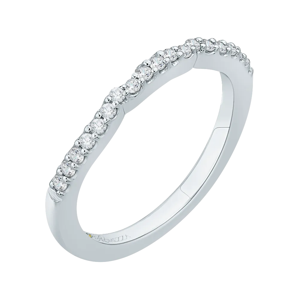 14K White Gold Round Diamond Wedding Band