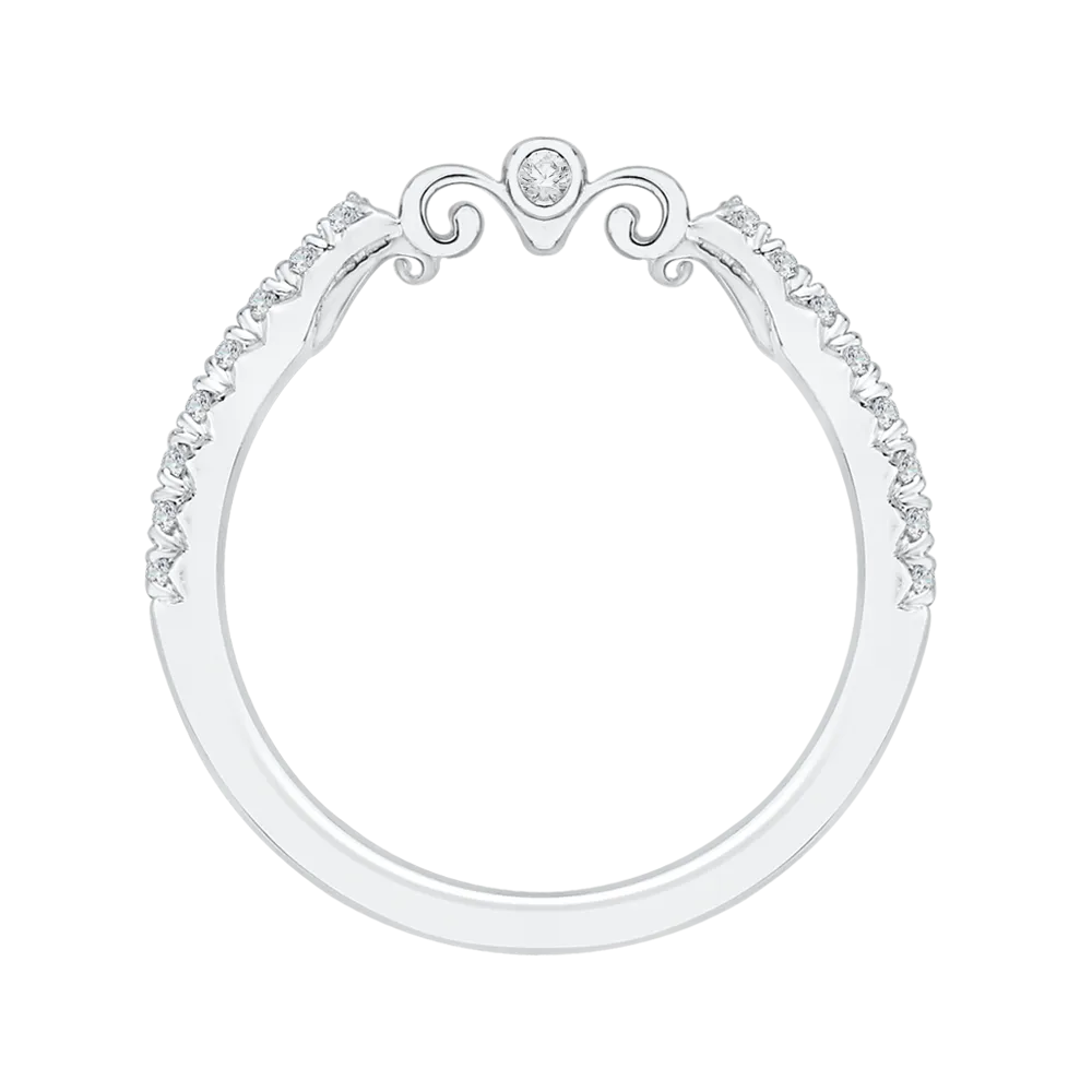 14K White Gold Round Diamond Wedding Band