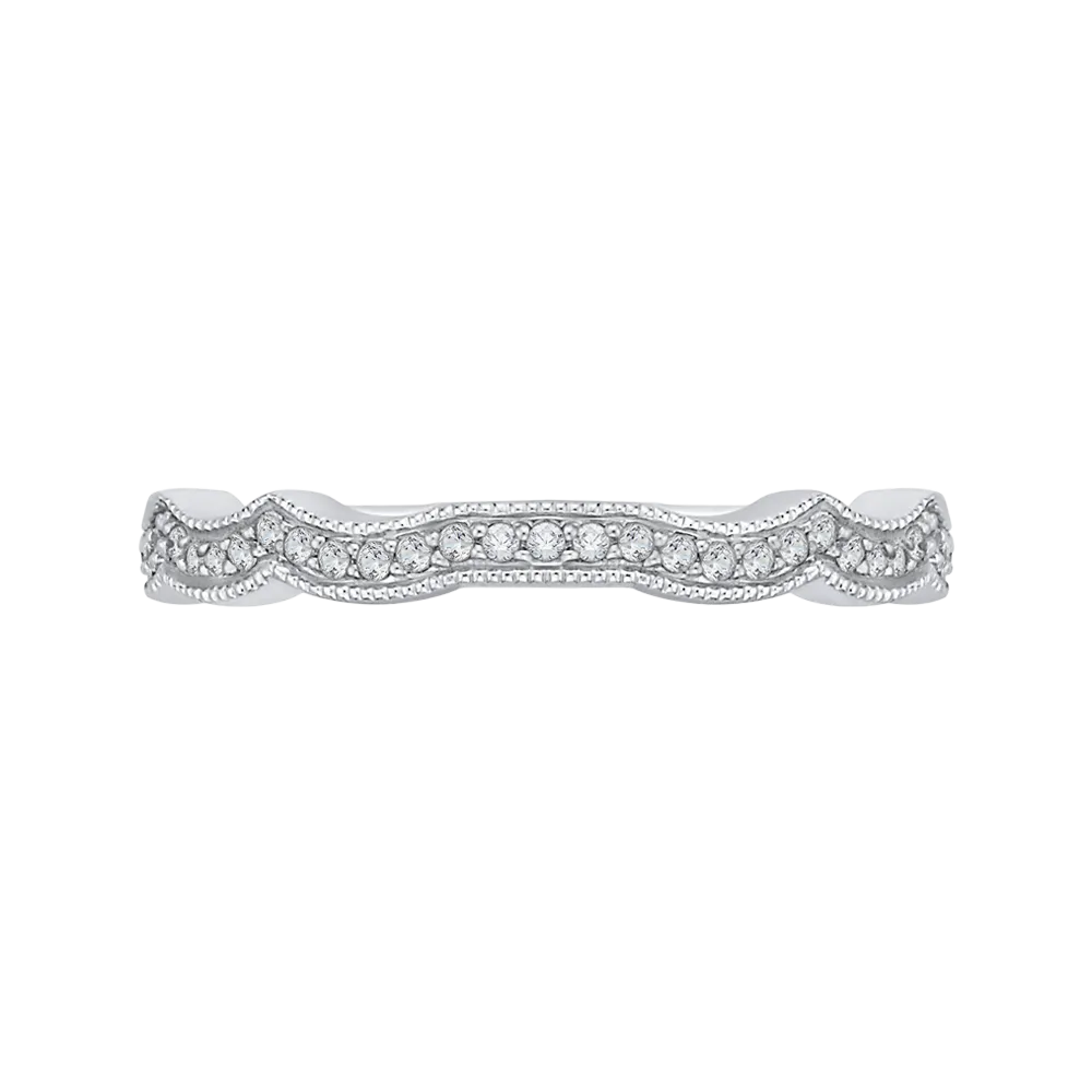14K White Gold Round Diamond Wedding Band