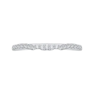 14K White Gold Round Diamond Wedding Band
