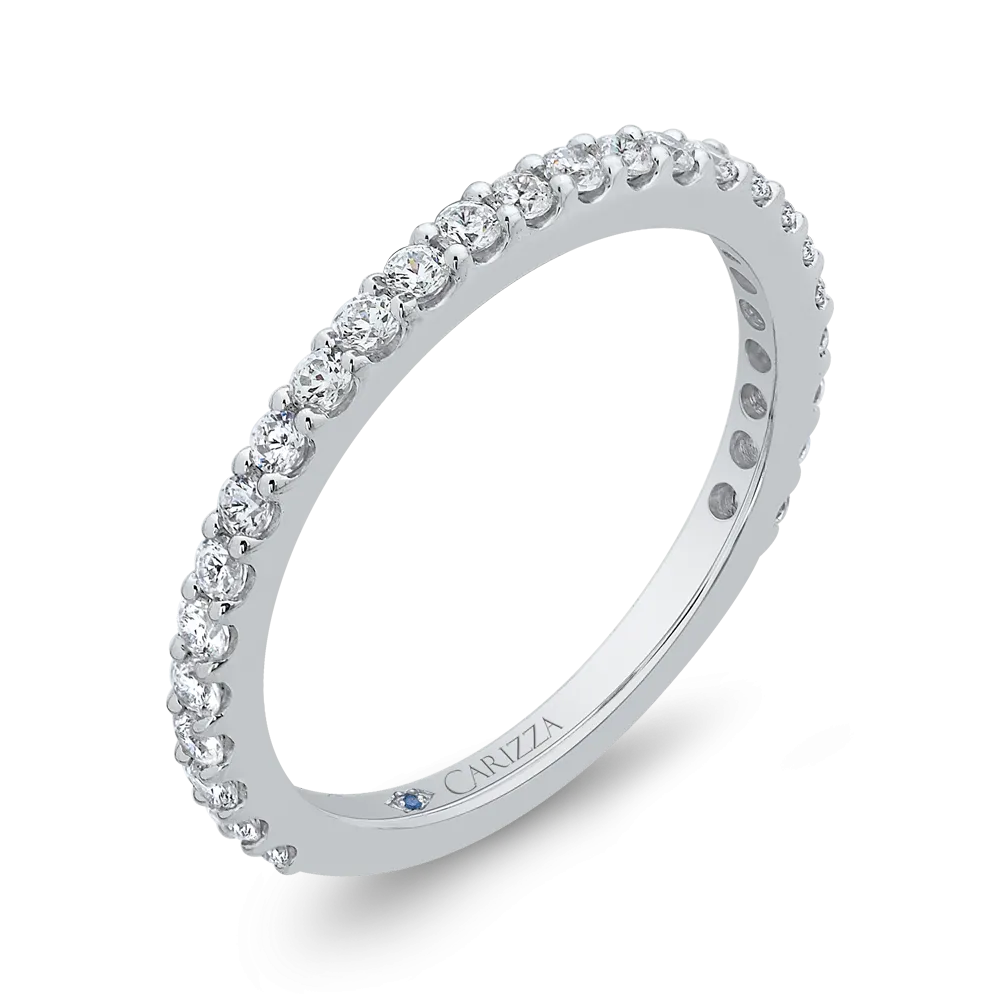 14K White Gold Round Diamond Wedding Band