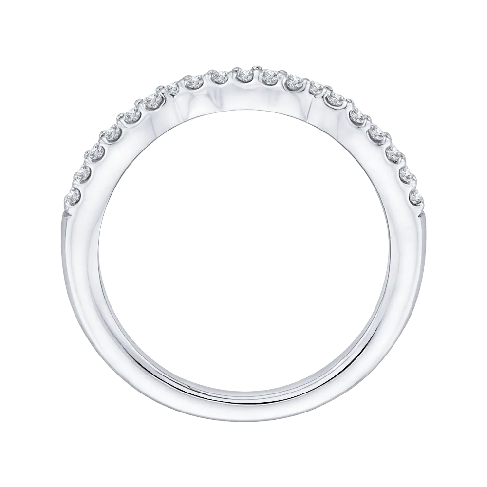 14K White Gold Round Diamond Wedding Band
