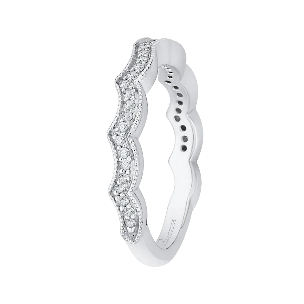 14K White Gold Round Diamond Wedding Band