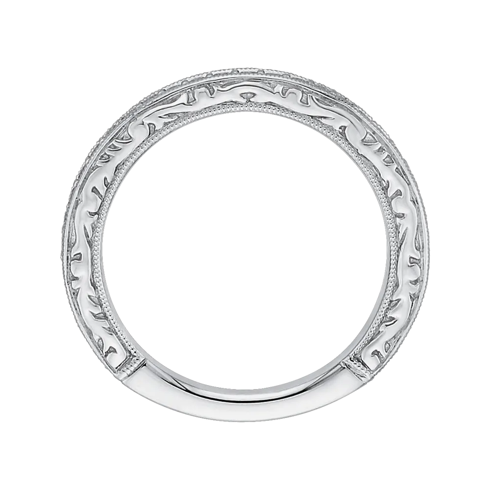14K White Gold Round Diamond Wedding Band