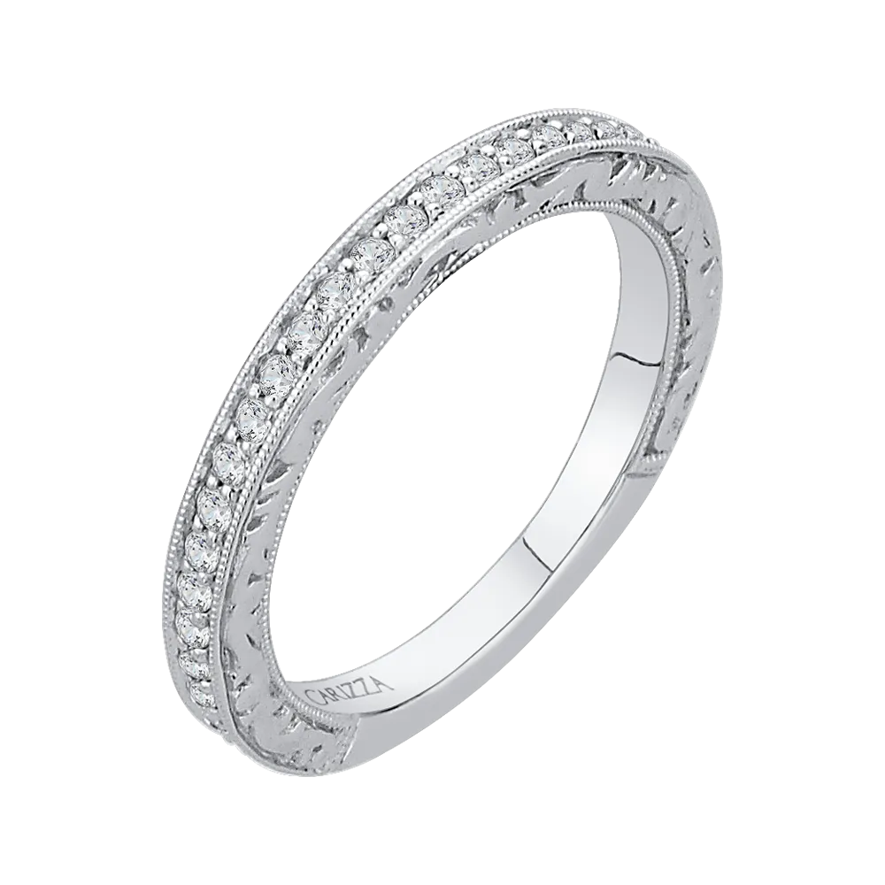14K White Gold Round Diamond Wedding Band