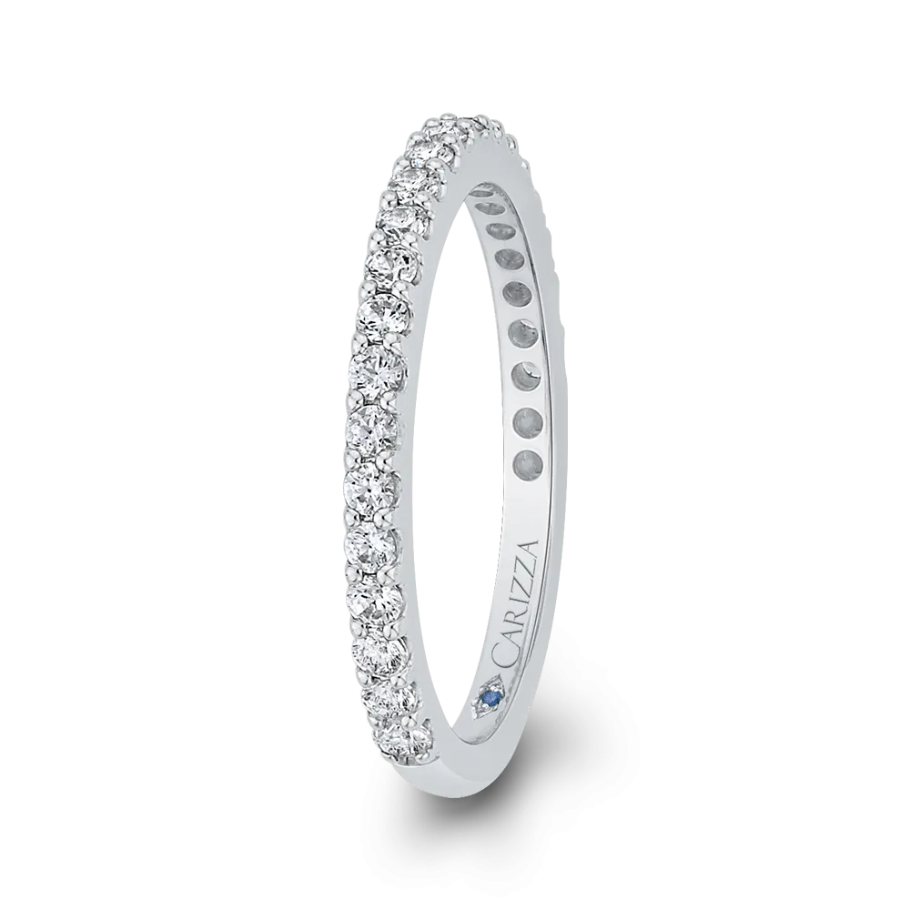 14K White Gold Round Diamond Wedding Band