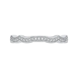 14K White Gold Round Diamond Wedding Band