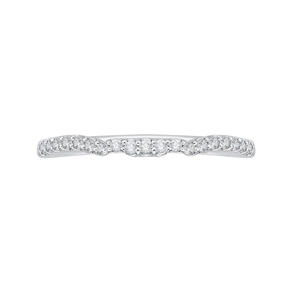 14K White Gold Round Diamond Wedding Band