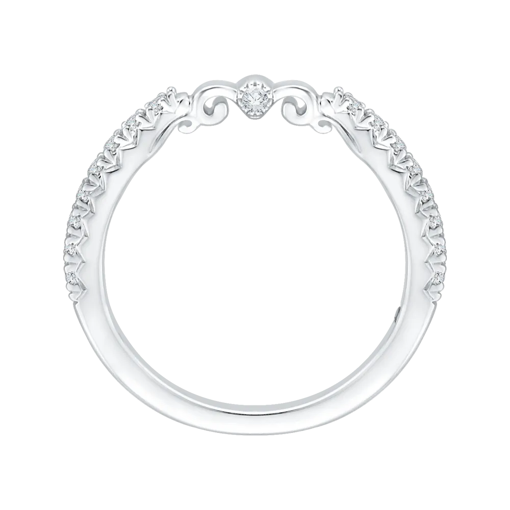 14K White Gold Round Diamond Wedding Band