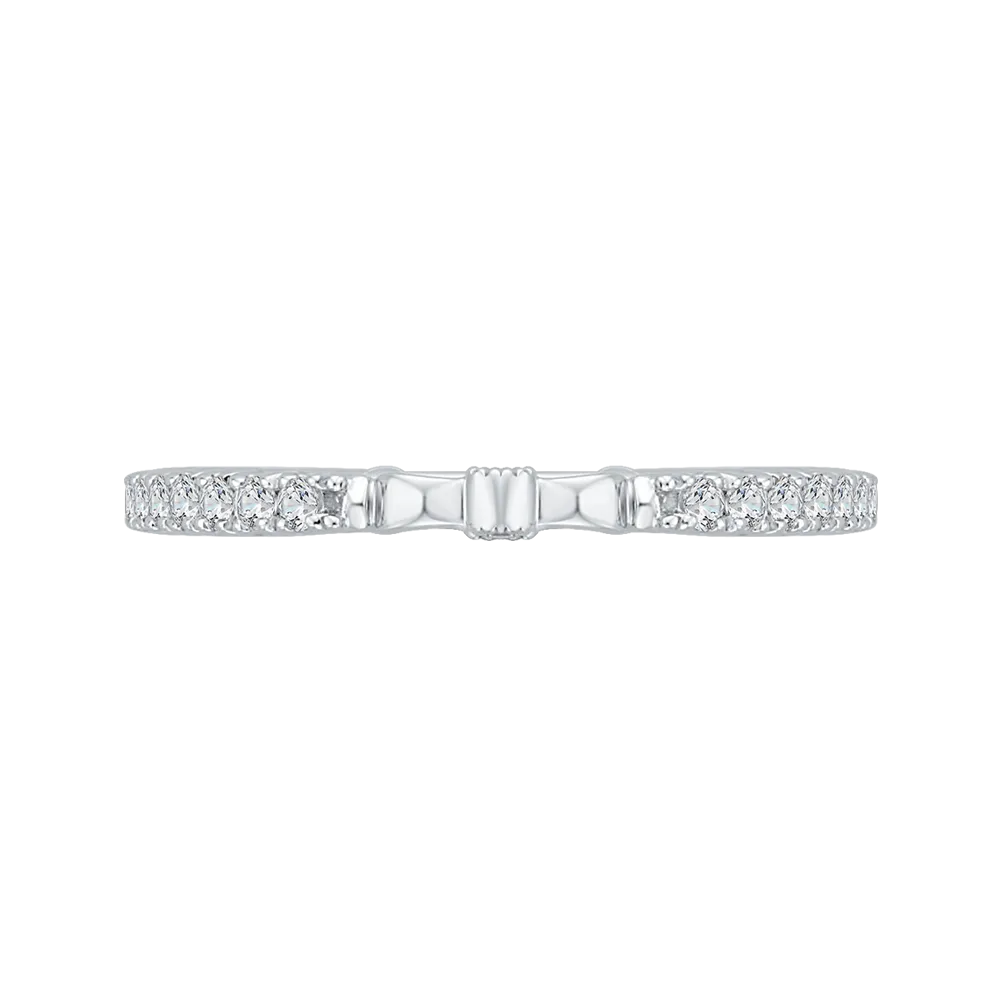 14K White Gold Round Diamond Wedding Band