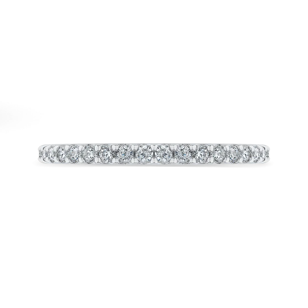 14K White Gold Round Diamond Wedding Band