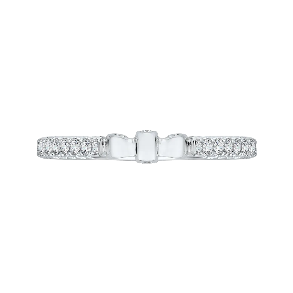 14K White Gold Round Diamond Wedding Band