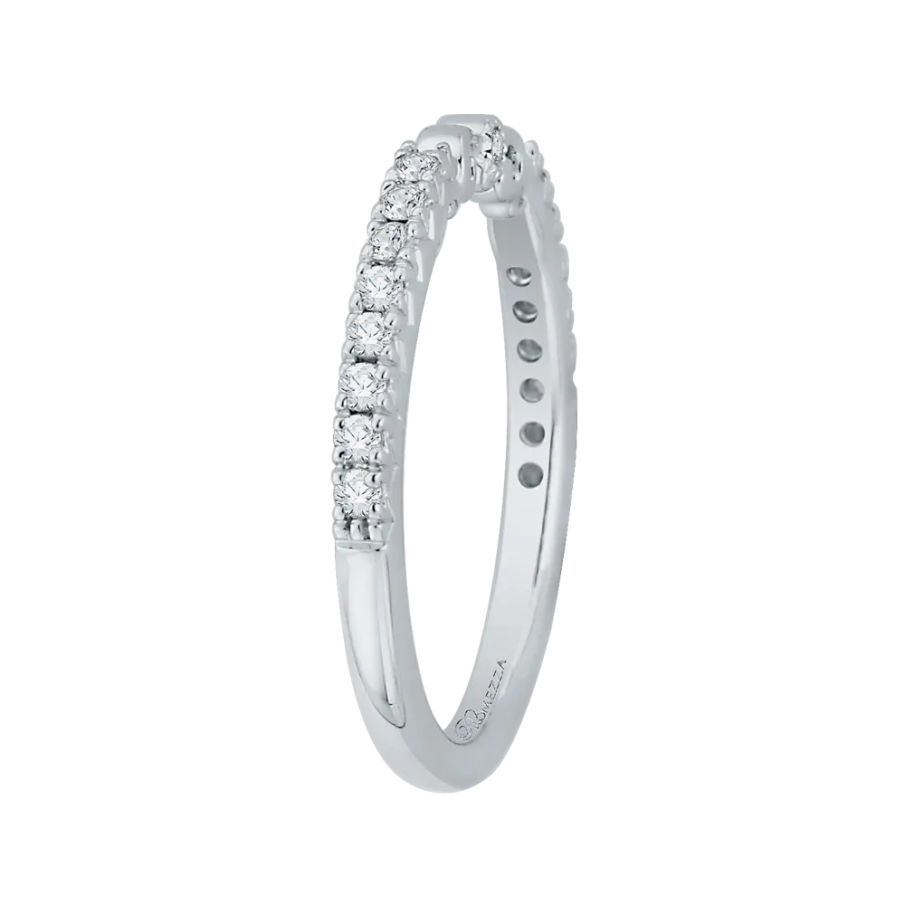14K White Gold Round Diamond Wedding Band